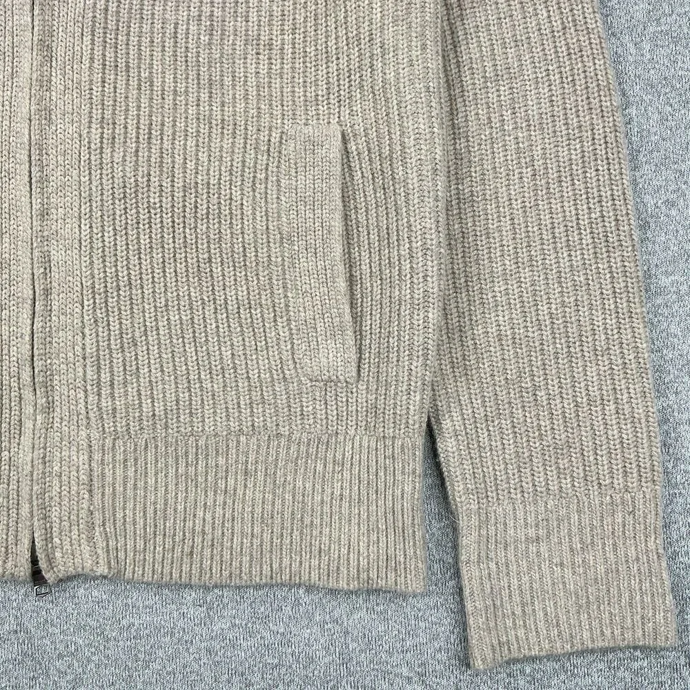 Banana Republic Italian Merino Full Zip Shawl Collar Cardigan Sweater XL Beige
